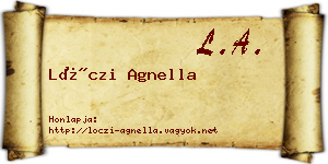 Lóczi Agnella névjegykártya
